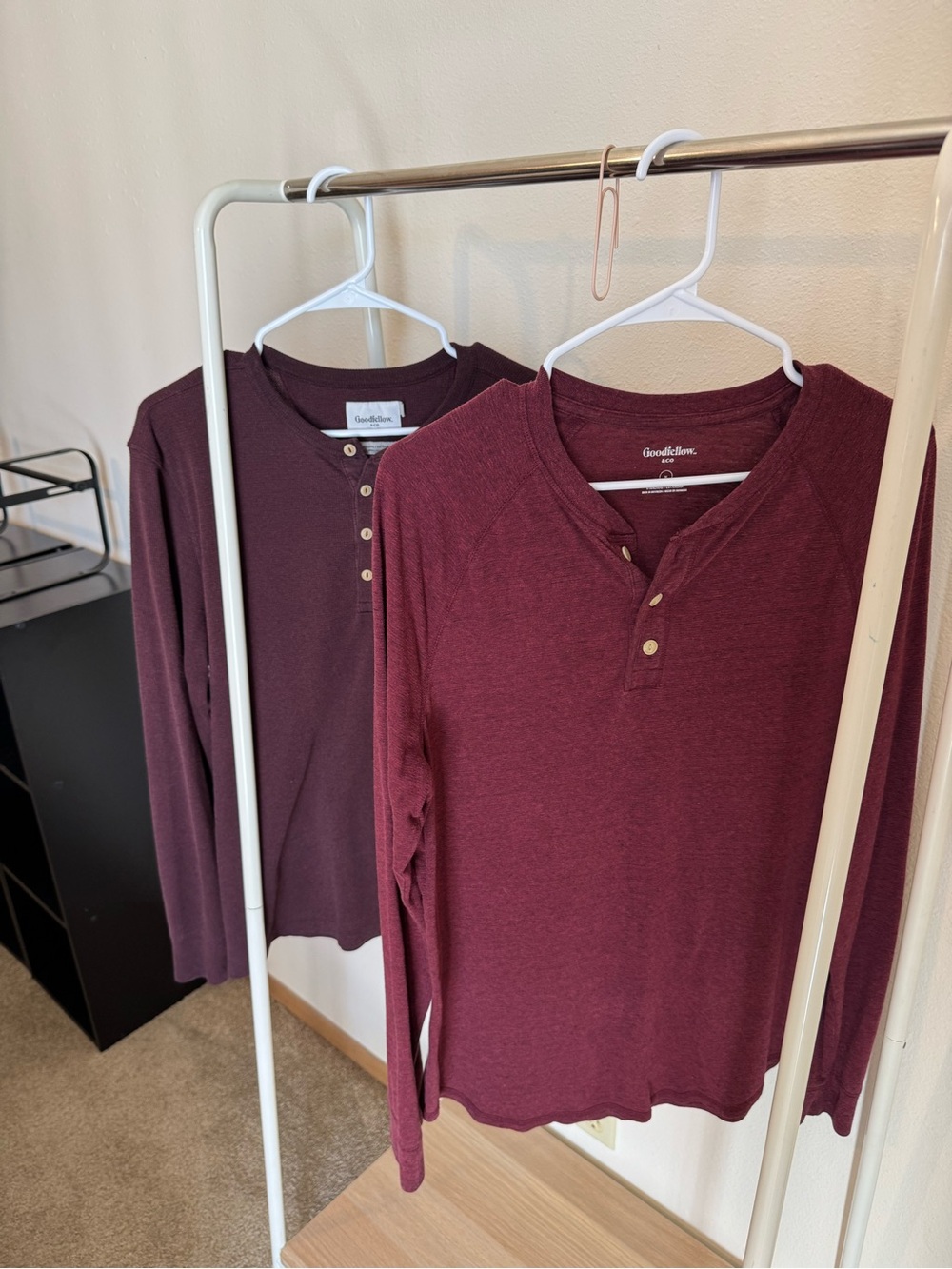 Goodfellow & Co Long Sleeve Henley Top Bundle - Burgundy